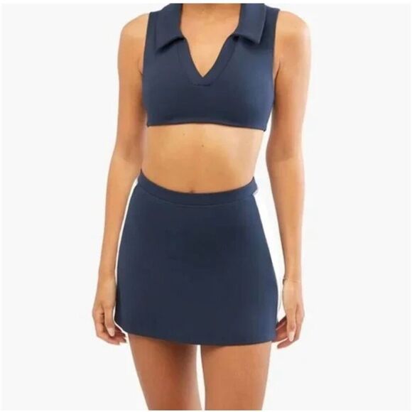 WeWoreWhat Revolve Tennis Active Skort Blue Optic White Size L NWT - Picture 12 of 12